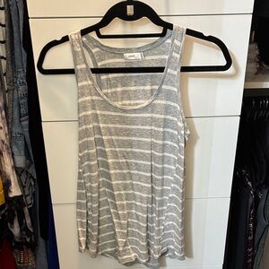 Vince Gray and White Striped Tank Top